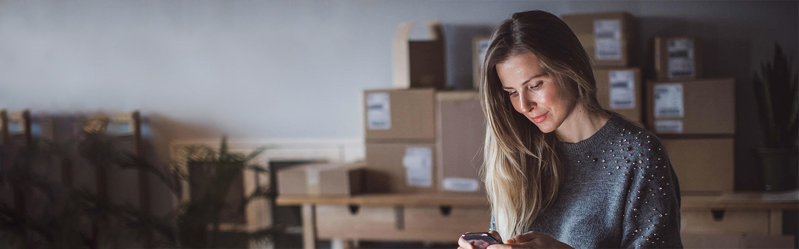 Woman checking phone